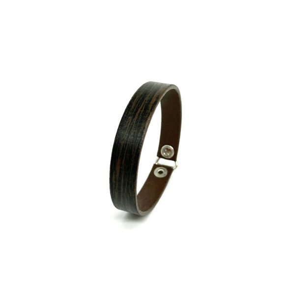 BANIZS Leather Goods - Patterned brown leather men bracelet