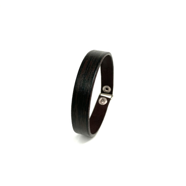 BANIZS Leather Goods - Patterned dark brown leather men bracelet