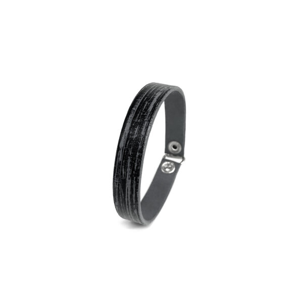 BANIZS Leather Goods - Patterned gray leather men bracelet