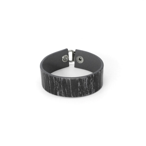 BANIZS Leather Goods - Patterned leather bracelet black - gray