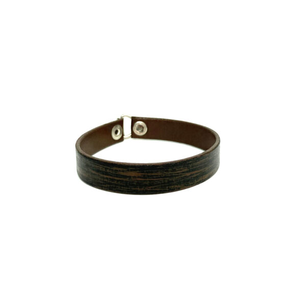 BANIZS Leather Goods - Patterned leather men bracelet brown