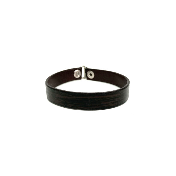 BANIZS Leather Goods - Patterned leather men bracelet dark brown