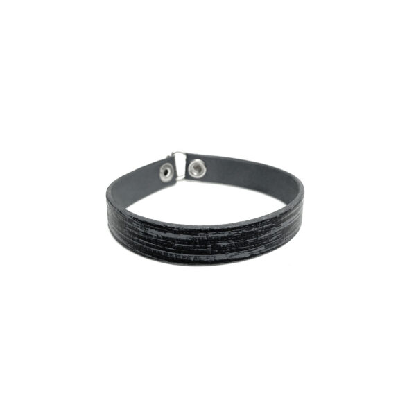 BANIZS Leather Goods - Patterned leather men bracelet gray