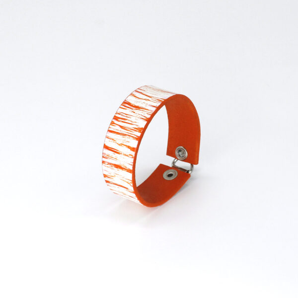 BANIZS Leather Goods - Patterned orange leather bracelet