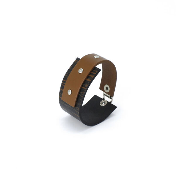 BANIZS Leather Goods - Rectangular black - brown leather bracelet