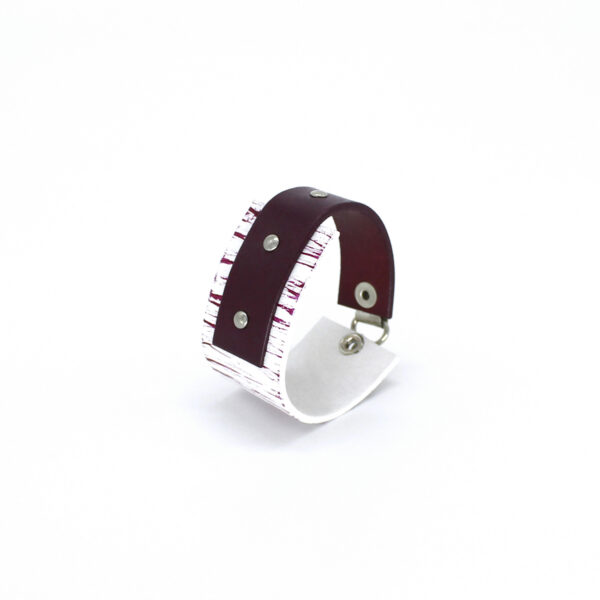 BANIZS Leather Goods - Rectangular bordeaux leather bracelet