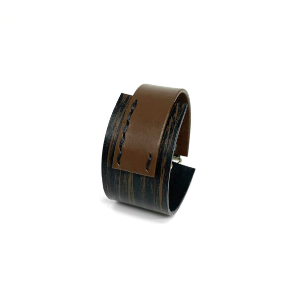 BANIZS Leather Goods - Rectangular brown leather men bracelet