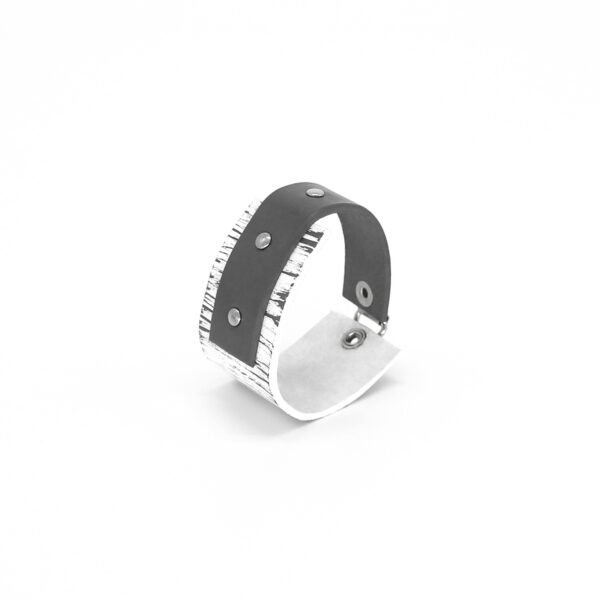 BANIZS Leather Goods - Rectangular gray leather bracelet