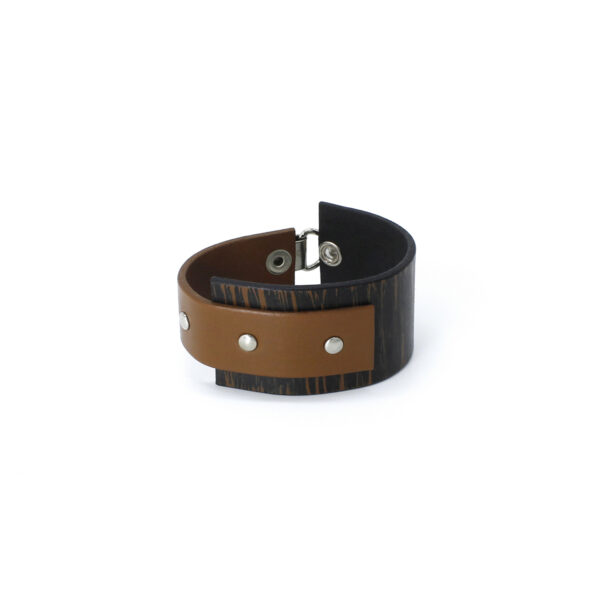 BANIZS Leather Goods - Rectangular leather bracelet black - brown