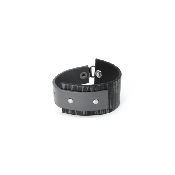 BANIZS Leather Goods - Rectangular leather bracelet black - gray