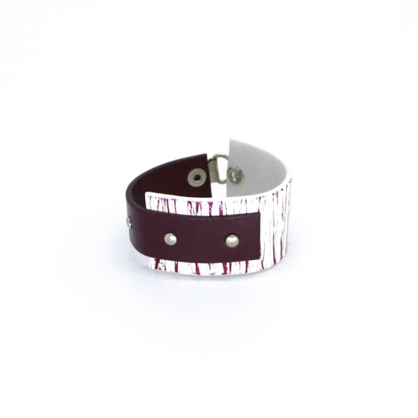 BANIZS Leather Goods - Rectangular leather bracelet bordeaux