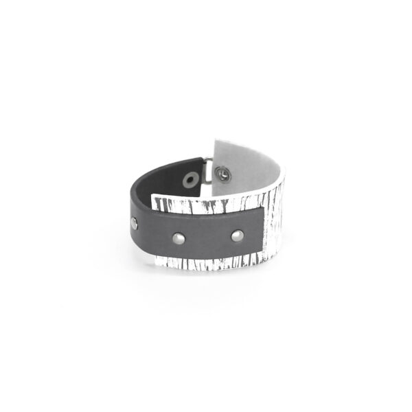 BANIZS Leather Goods - Rectangular leather bracelet gray