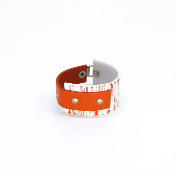 BANIZS Leather Goods - Rectangular leather bracelet orange