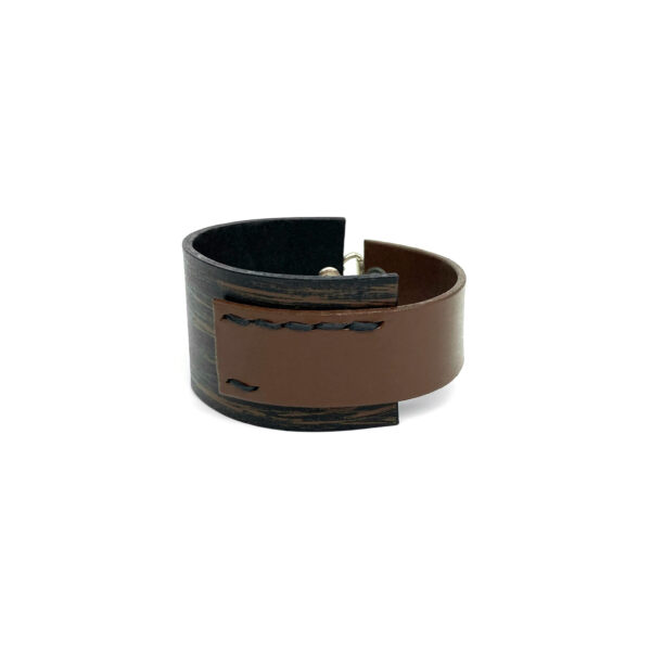 BANIZS Leather Goods - Rectangular leather men bracelet brown