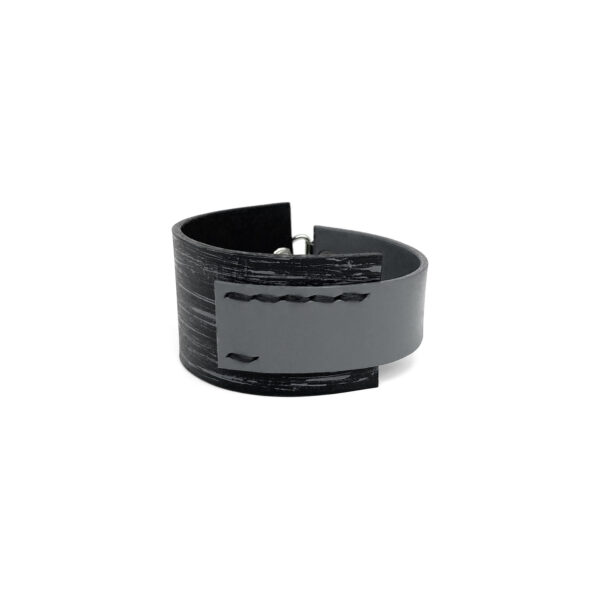 BANIZS Leather Goods - Rectangular leather men bracelet gray