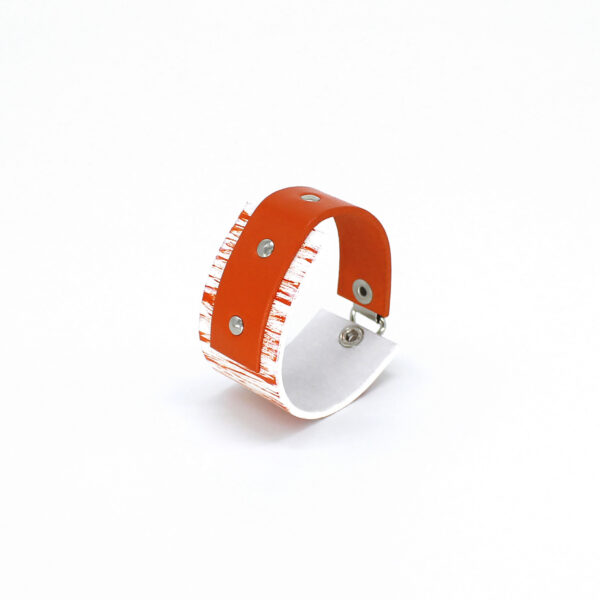 BANIZS Leather Goods - Rectangular orange leather bracelet