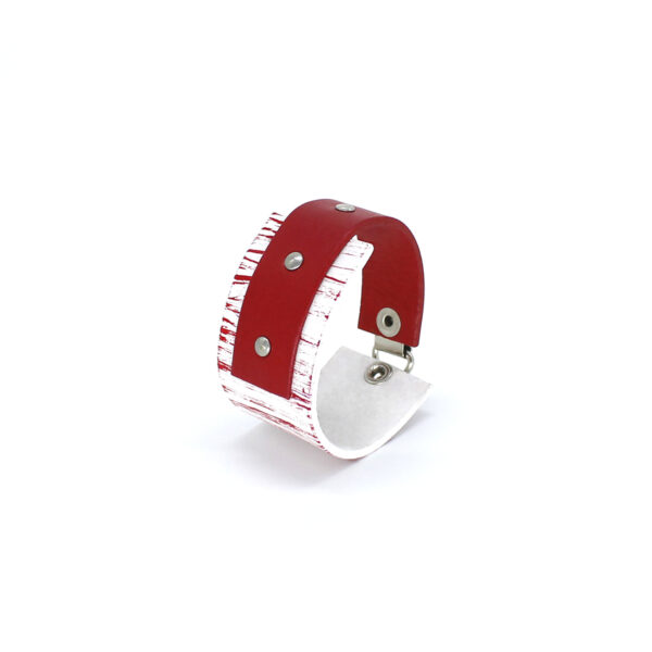 BANIZS Leather Goods - Rectangular red leather bracelet