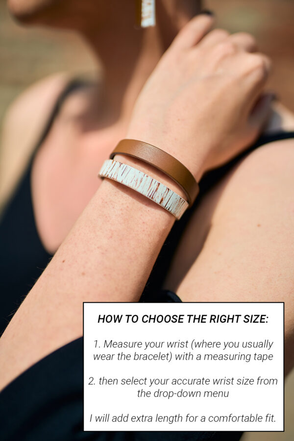 Double leather bracelet brown